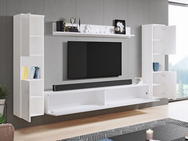 Moderní obývací stěna s LED osvětlením ROSALIO XL - dub wotan