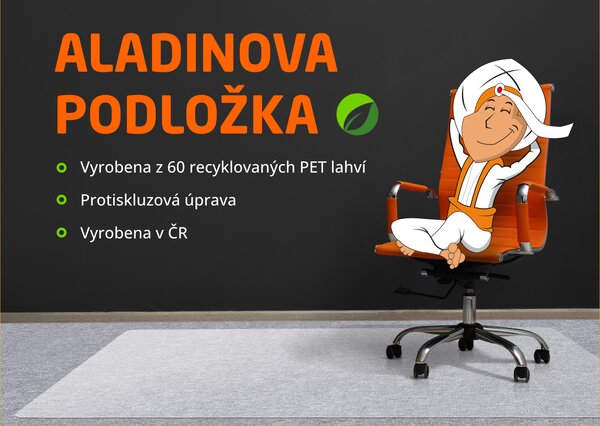 Aladin ALADINOVA podložka pod kolečkovou židli na podlahy a koberce - 90x120 cm bez nopů (na podlahy)