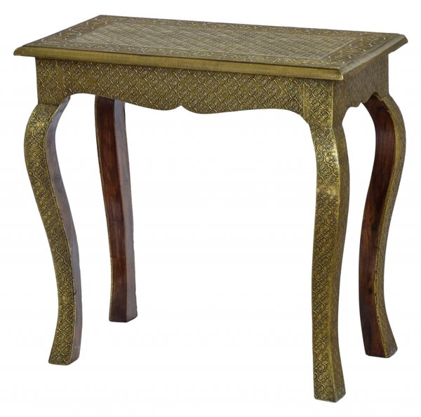 Stolička z palisandrového dřeva, mosazné kování, 63x33x61cm (0A)