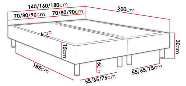 - Manželská čalouněná postel 180x200 NECHLIN 5 - růžová