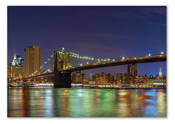 Foto obraz sklo tvrzené Manhattan noc pl-osh-100x70-f-94053969