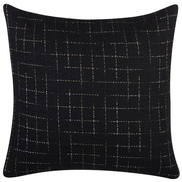 Sada 2 dekorativních polštářů BELLFLOWER 45 x 45 cm Černá Geometrický vzor