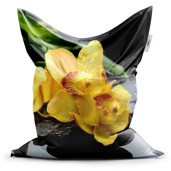 Sedací vak SABLIO - Žluté orchideje 150x100 cm