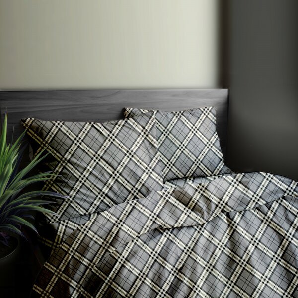 Ervi Bavlněné povlečení - Grey Tartan