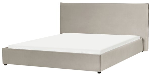 Postel Umělý samet LAVAUR 180 x 200 cm Taupe
