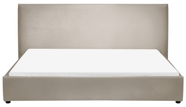 Postel Umělý samet LAVAUR 180 x 200 cm Taupe