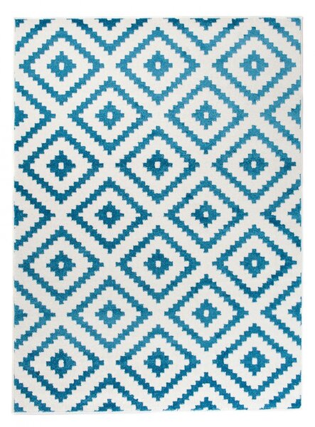 TAPISO Kusový koberec MAROKO - modrý/bílý - obrazce 1 Rozměr koberce: 60x100 cm