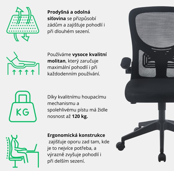 IDEPAR Kancelářská židle APA - černá