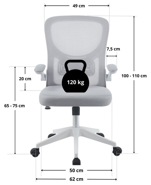 IDEPAR Kancelářská židle APA - světle šedá