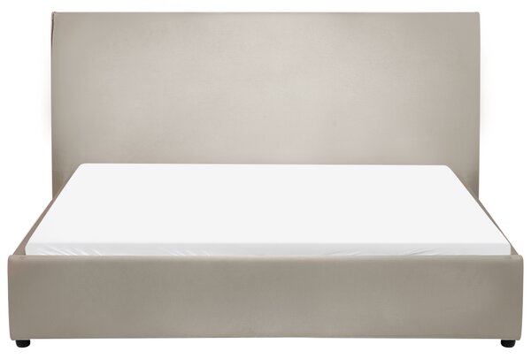 Postel Umělý samet LAVAUR 160 x 200 cm Taupe