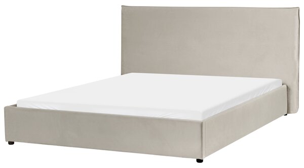 Postel Umělý samet LAVAUR 160 x 200 cm Taupe