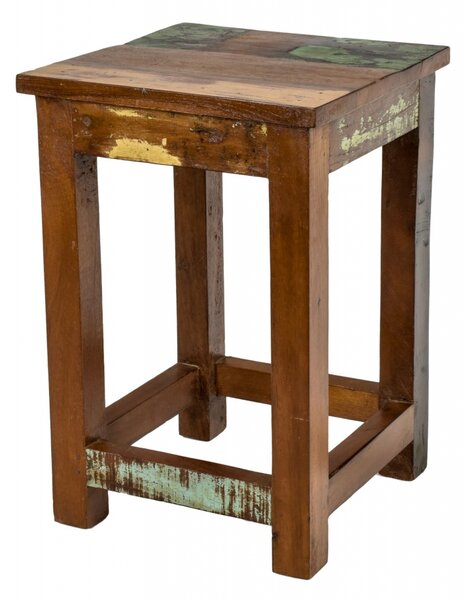 Stolička z antik teakového dřeva, "GOA" styl, 30x30x45cm (4X)
