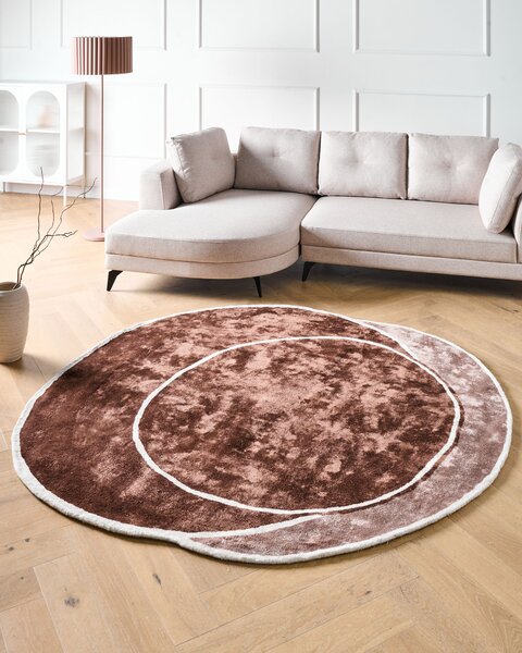 Koberec KANRACH Hnědá 200 x 200 cm Viskóza