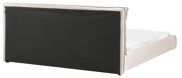 Postel Umělý samet BAJONNA 180 x 200 cm Taupe