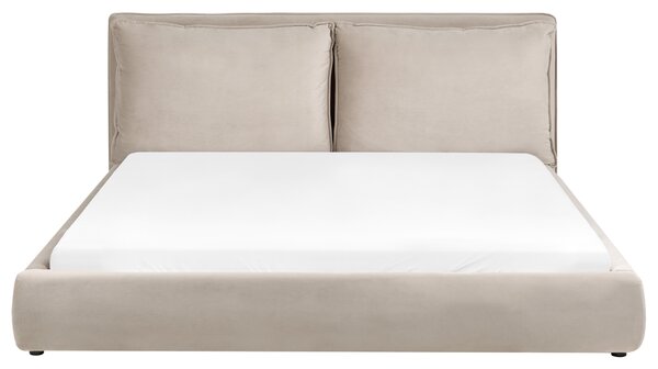 Postel Umělý samet BAJONNA 180 x 200 cm Taupe