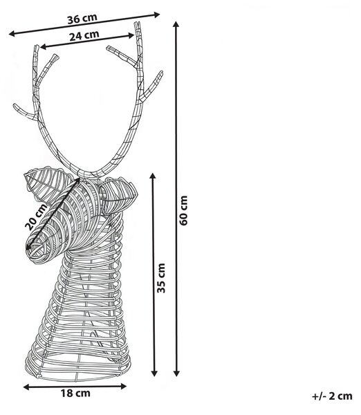 Vánoční dekorace LED DYBESO Sob 60 cm Tmavě hnědá