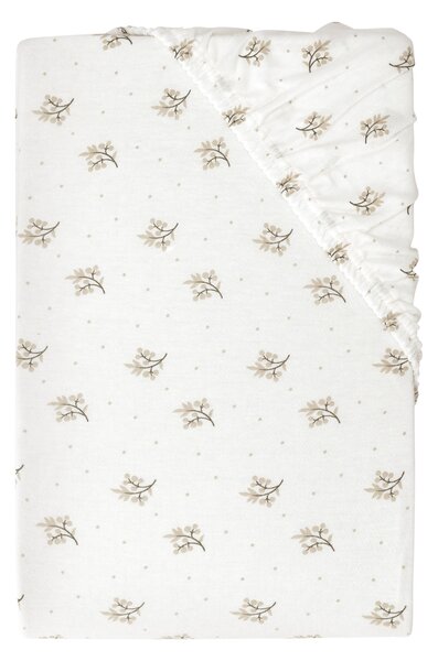 Livarno home Žerzejové napínací prostěradlo, 90-100 x 200 cm (květiny/bílá) (100393236004)