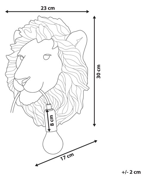 Lev Nástěnná lampa SIMBA Zlatá