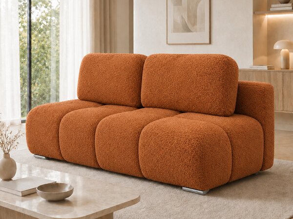 Dvoumístná rozkládací pohovka LUCY MINI | 195x104x89cm | CENTAUR CIHLOVÁ