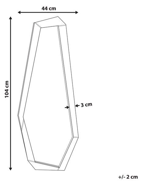 Zrcadlo CHANU 44 cm 104 cm Světle hnědá