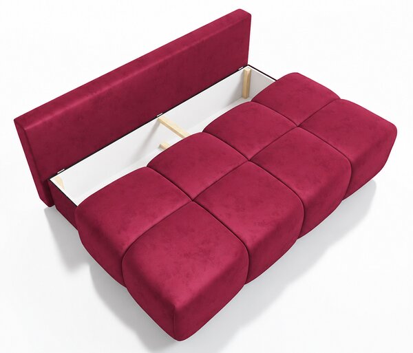 Dvoumístná rozkládací pohovka LUCY MINI | 195x104x89cm | MONOLITH VÍNOVÁ