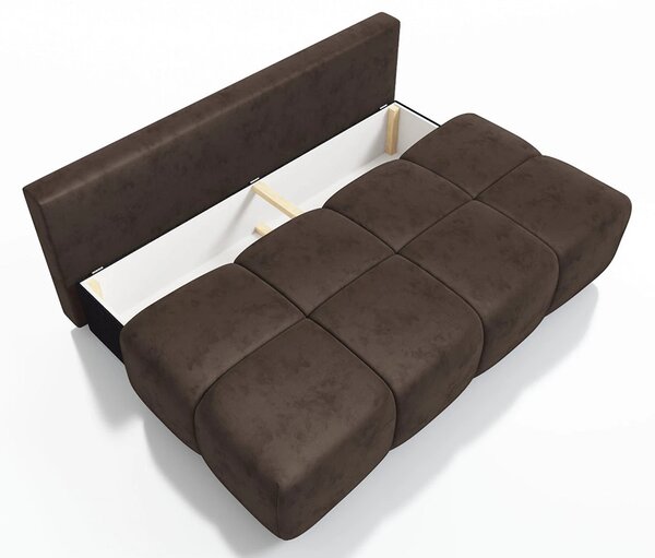 Dvoumístná rozkládací pohovka LUCY MINI | 195x104x89cm | MONOLITH HNĚDÁ