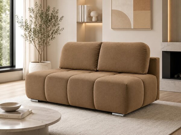 Dvoumístná rozkládací pohovka LUCY MINI | 195x104x89cm | MONOLITH SVĚTLE HNĚDÁ