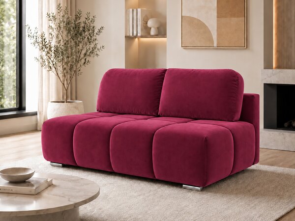 Dvoumístná rozkládací pohovka LUCY MINI | 195x104x89cm | MONOLITH VÍNOVÁ