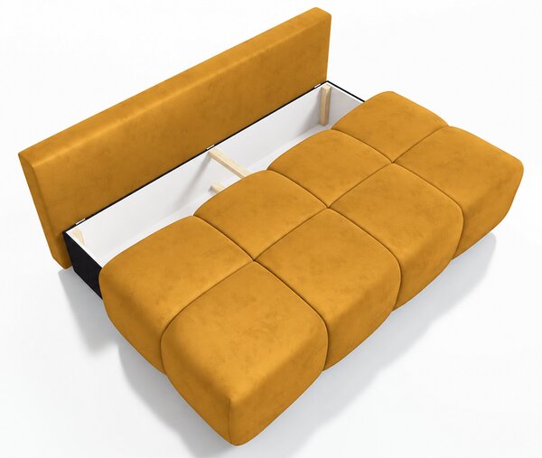 Dvoumístná rozkládací pohovka LUCY MINI | 195x104x89cm | MONOLITH ŽLUTÁ