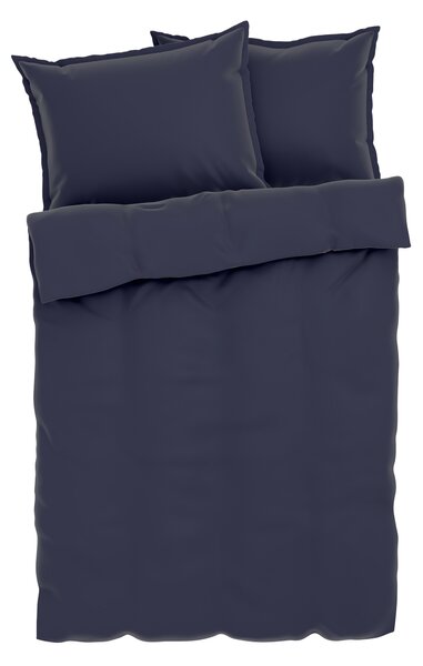 Livarno home Saténové ložní povlečení, 220 x 240 cm, 70 x 90 cm (tmavě modrá) (100393292004)
