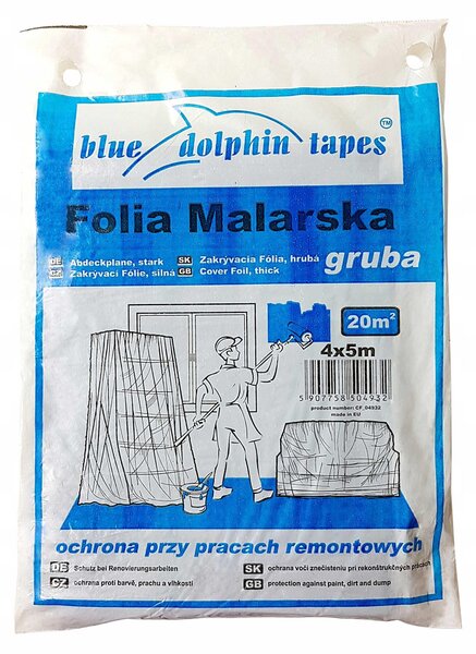 Malíská plachta Ochranná plachta Univerzální plachta Stavební plachta 4 m x 5 m tlouka 19 m mj