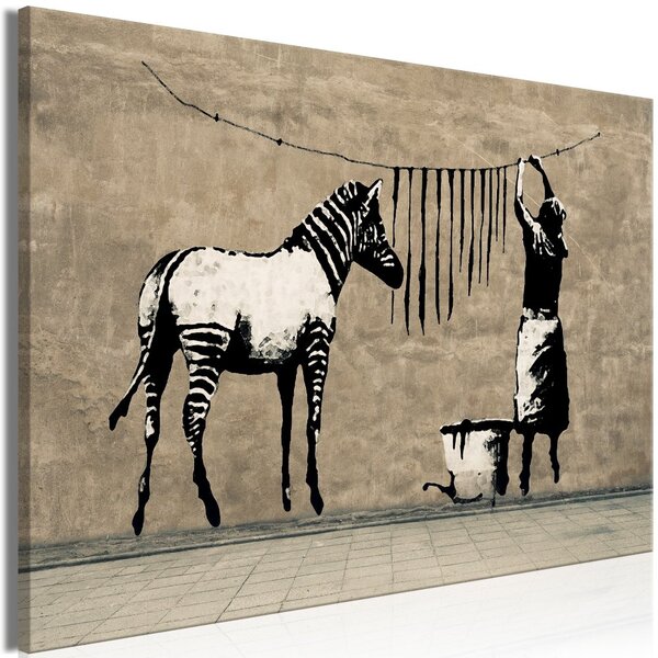 Obraz - Banksy: Mytí zebry na betonu 120x80