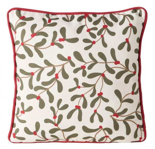 Boltze Home Collections Polštář Mistletoe bílý s motivem jmelí