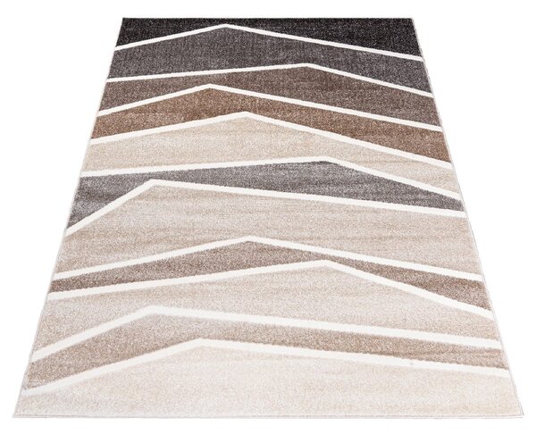 TAPISO Moderní koberec BREEZE - krémový/šedý - tvary 1 Rozměr koberce: 80x150 cm