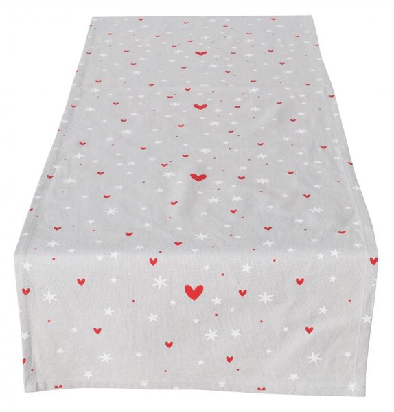 Boltze Home Collections Stolní běhoun Anella šedý se srdíčky