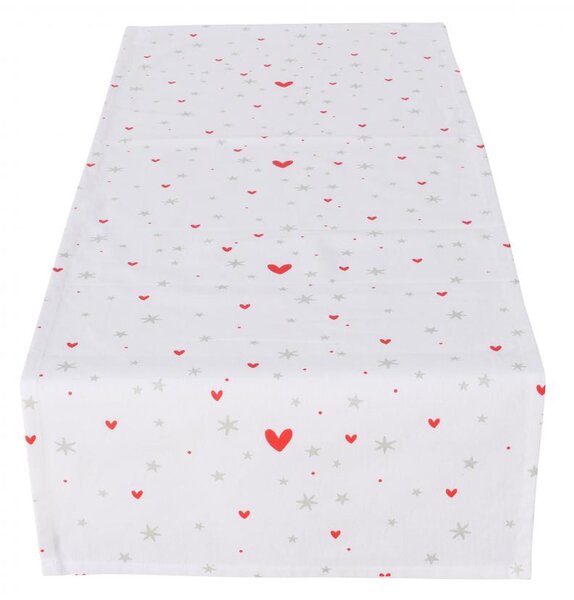 Boltze Home Collections Stolní běhoun Anella bílý se srdíčky