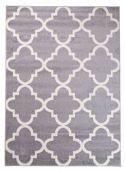 Moderní koberec JAWA - šedý - symboly 1 - 80x150 cm