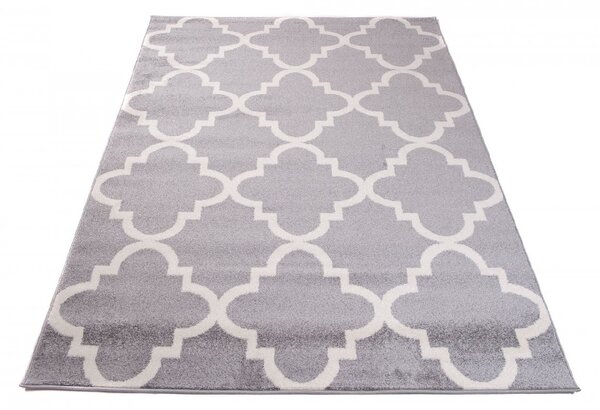 TAPISO Moderní koberec JAWA - šedý - symboly 1 - 80x150 cm Rozměr koberce: 80x150 cm