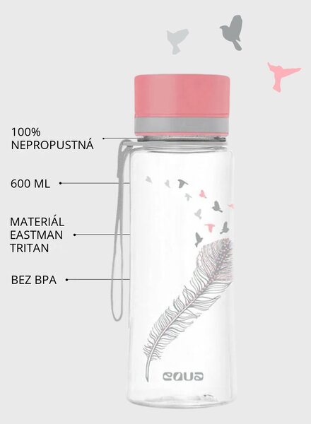 Plastová BPA free lahev z tritanu EQUA Birds 600 ml