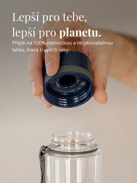 Plastová BPA free lahev z tritanu EQUA Plain Blue 600 ml