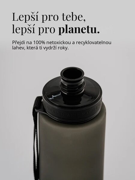 Plastová BPA free lahev z tritanu EQUA Plain Black 600 ml