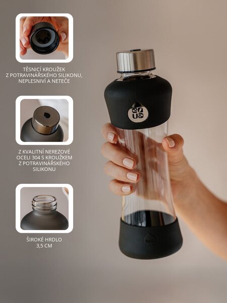 Skleněná lahev EQUA Active Black 550 ml