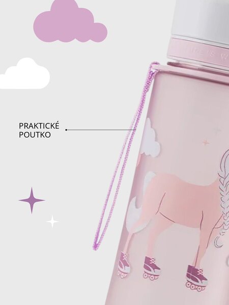 Plastová BPA free lahev z tritanu EQUA Unicorn 600 ml