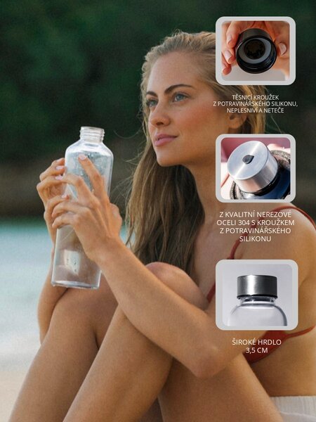 Skleněná lahev EQUA Silver 750 ml