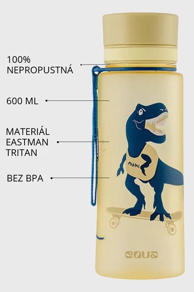 Plastová BPA free lahev z tritanu EQUA Dino 600 ml
