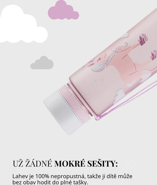 Plastová BPA free lahev z tritanu EQUA Unicorn 600 ml