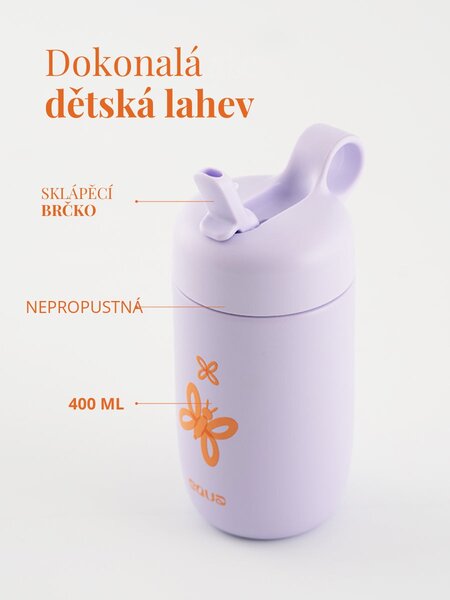 Dětská nerezová lahev EQUA Butterfly 400 ml