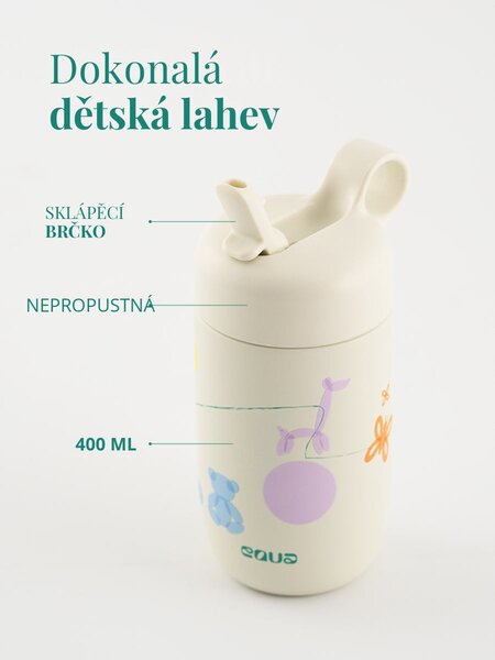 Dětská nerezová lahev EQUA Bounce Yard 400 ml