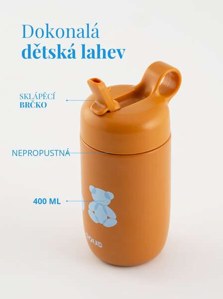 Dětská nerezová lahev EQUA Teddy Bear 400 ml