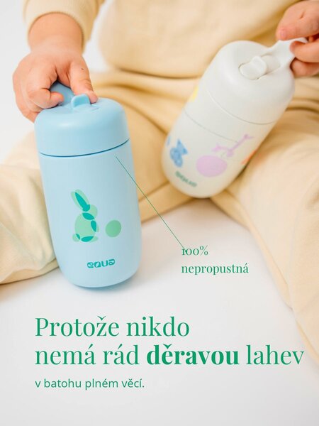 Dětská nerezová lahev EQUA Rabbit 400 ml
